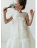 Organza Keyhole Back Floral Flower Girl Dress